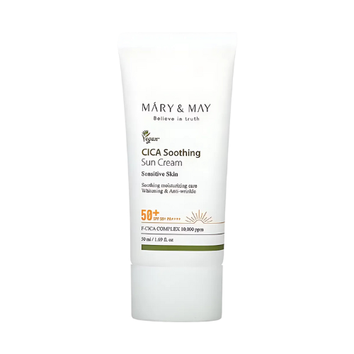 MARY & MAY – Crème Solaire Apaisante CICA SPF 50+ PA++++